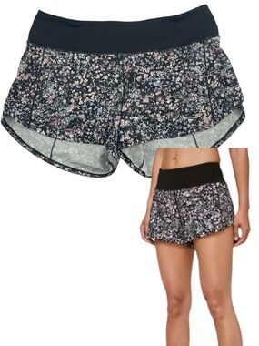 Lululemon Womens Speed Up Run Short 4" Floral Spritz Multi Black Size 8 W7AVMT